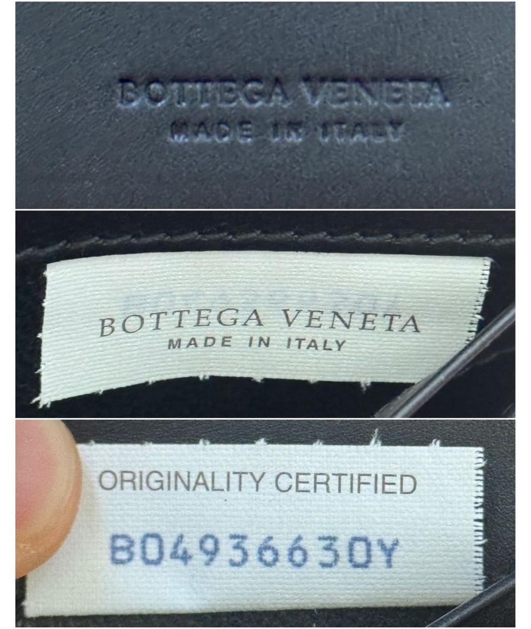 BOTTEGA VENETA Черный кожаный кошелек, фото 6