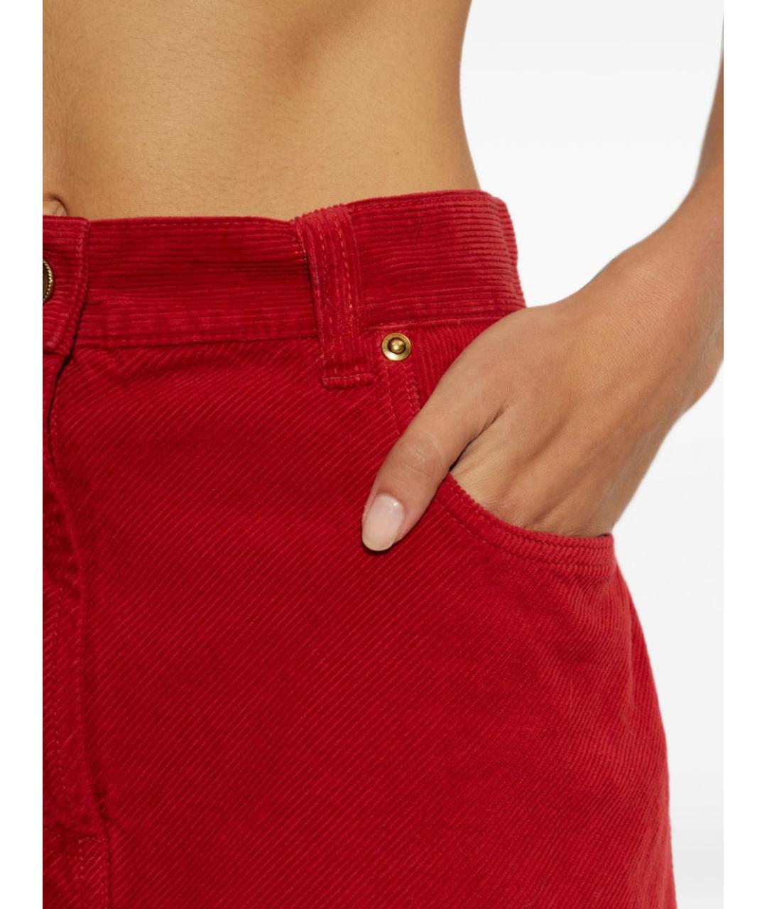 VERSACE Красная хлопковая юбка мини, фото 4