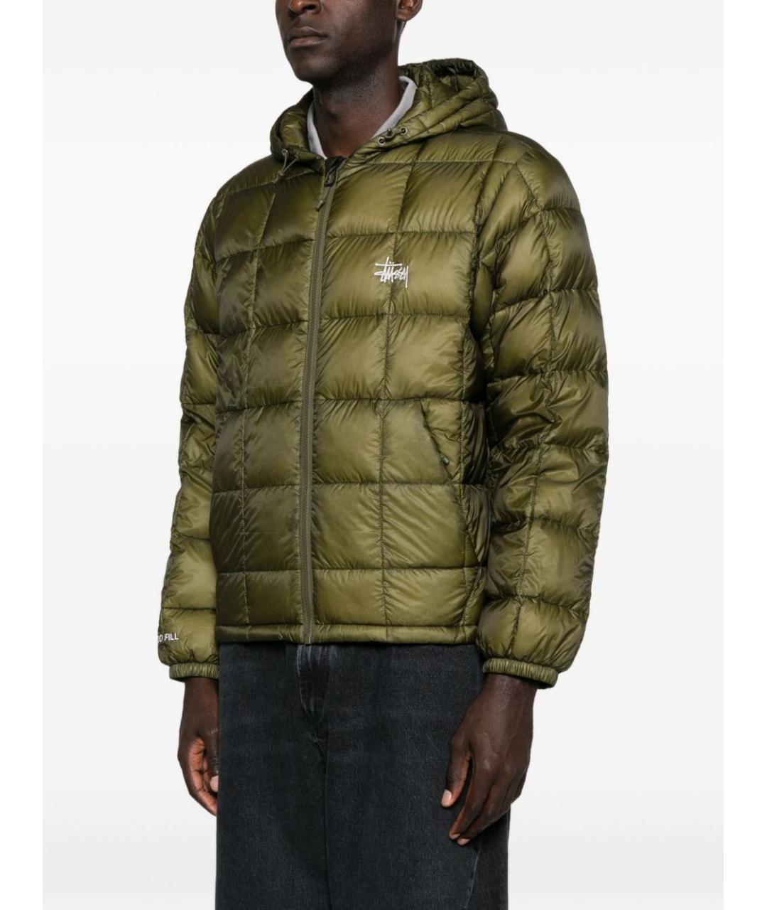 STUSSY Зеленый пуховик, фото 3