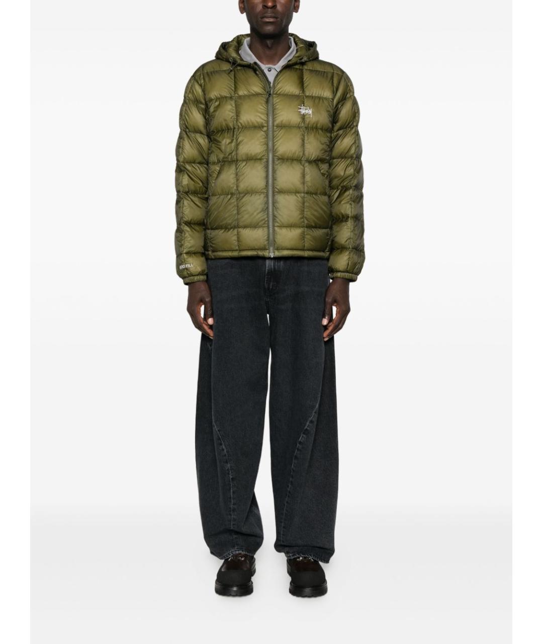 STUSSY Зеленый пуховик, фото 2