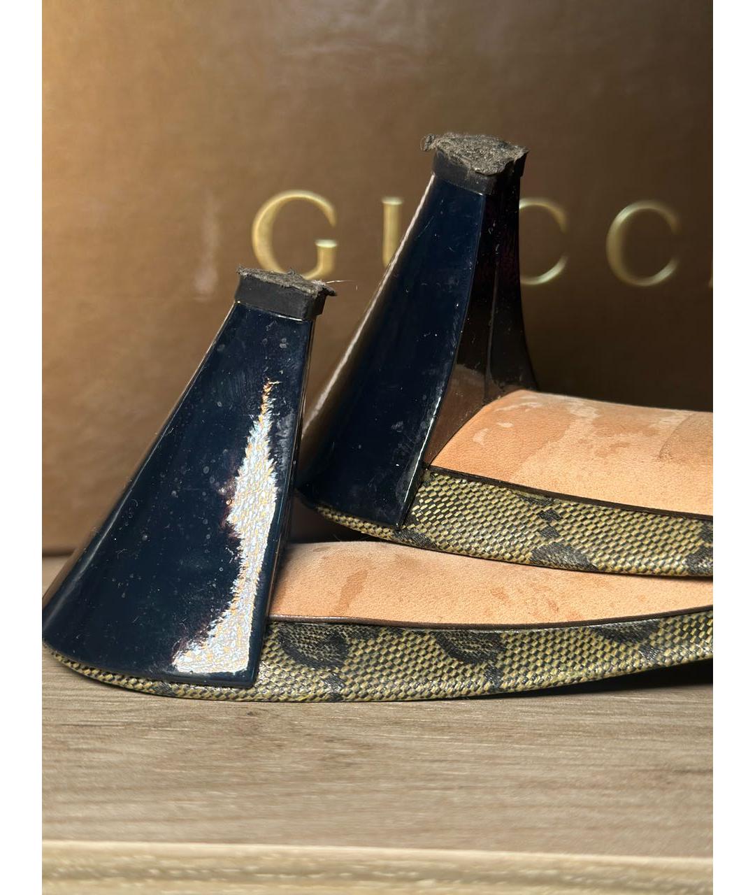GUCCI Коричневые босоножки, фото 7
