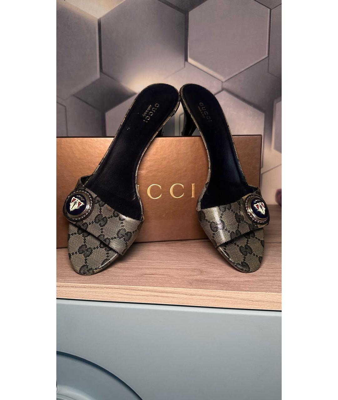 GUCCI Коричневые босоножки, фото 2