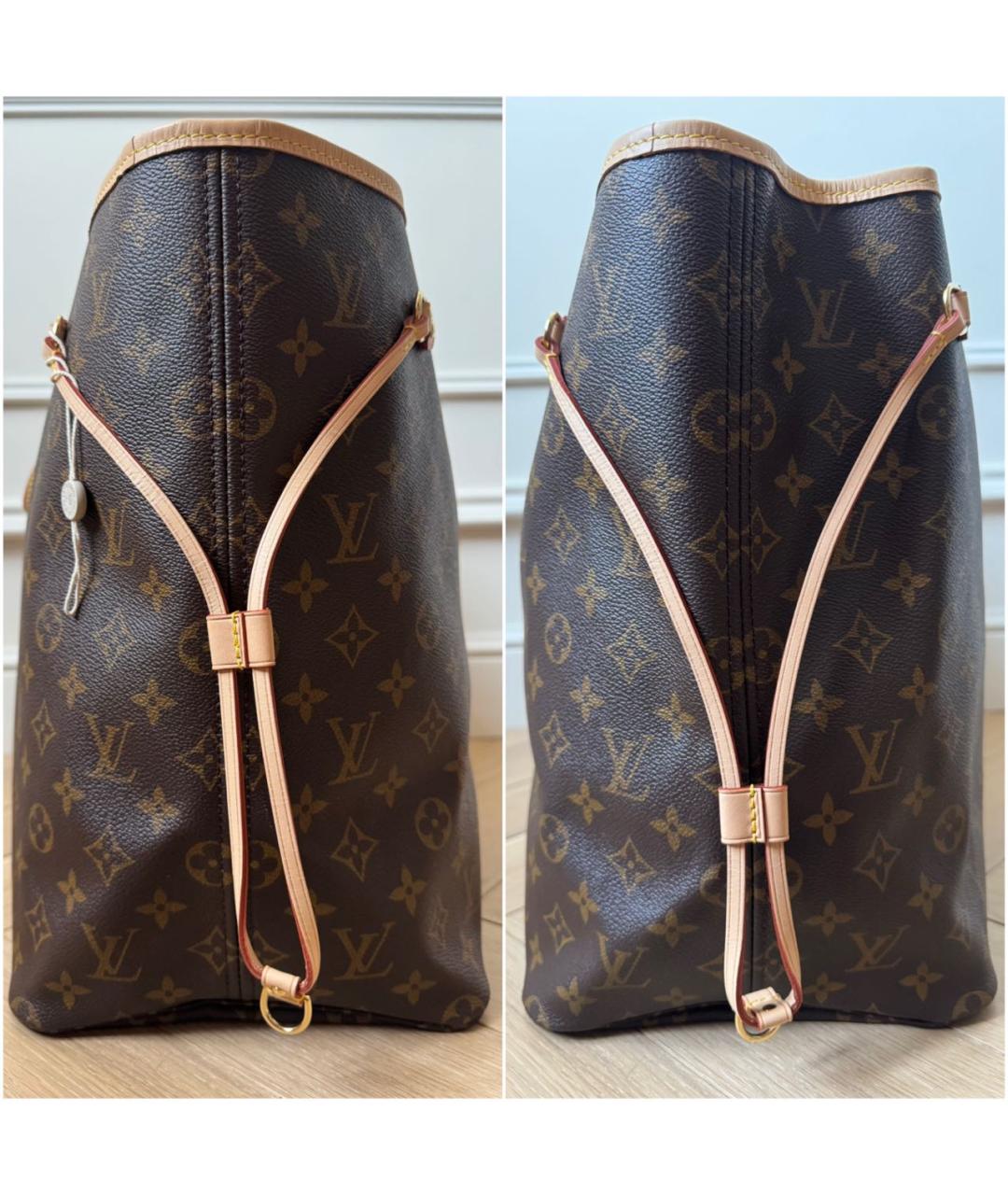 LOUIS VUITTON Коричневая сумка тоут из канвы, фото 3
