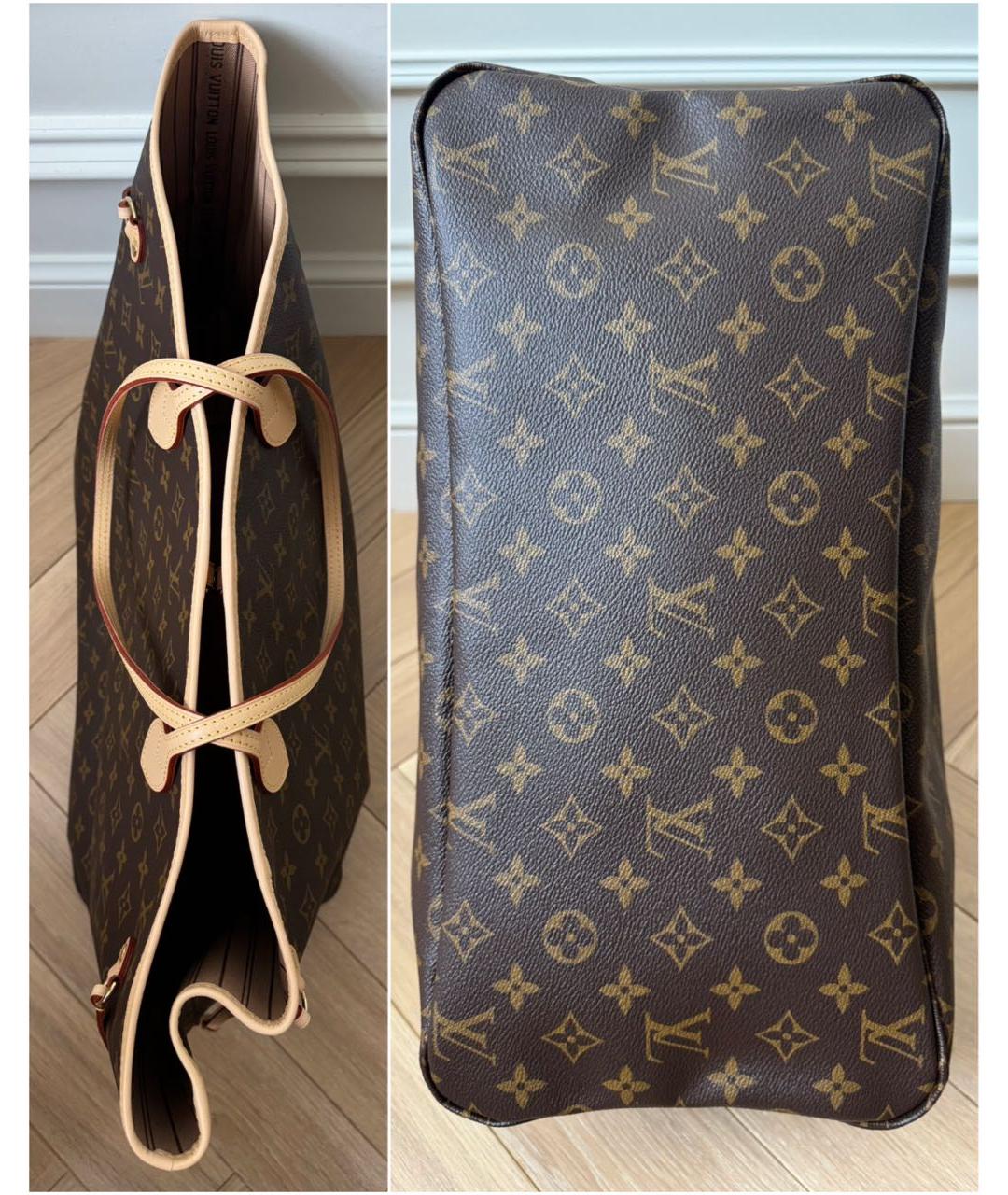 LOUIS VUITTON Коричневая сумка тоут из канвы, фото 4