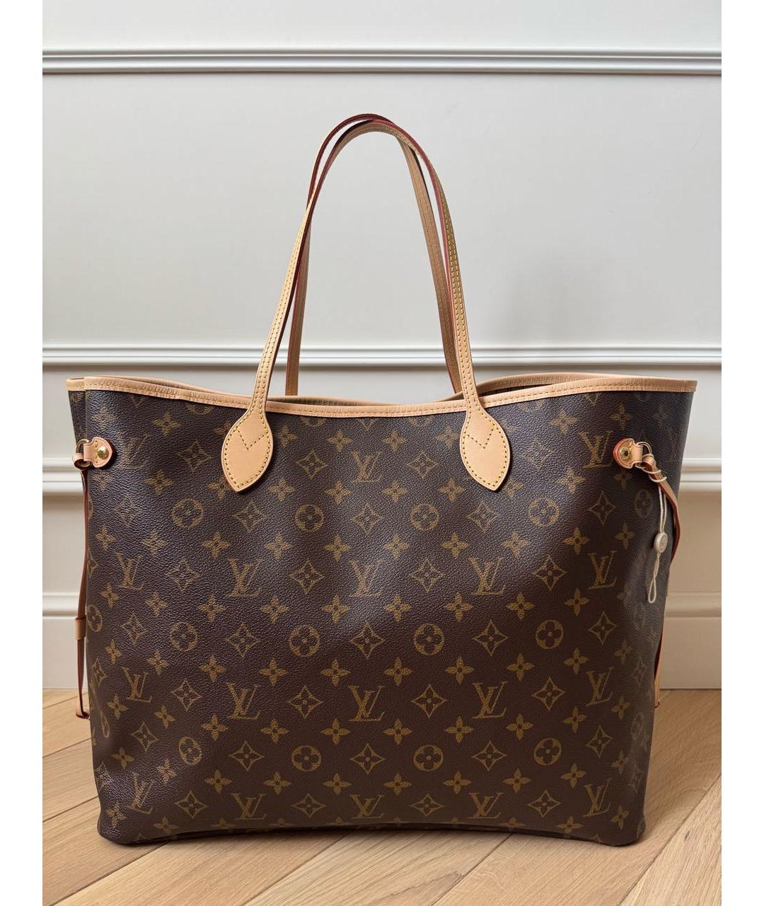 LOUIS VUITTON Коричневая сумка тоут из канвы, фото 2
