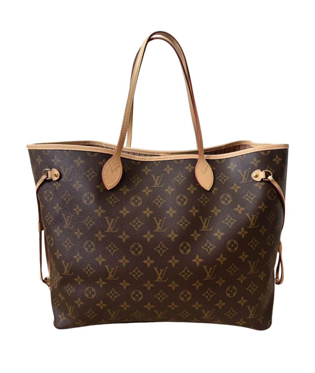 LOUIS VUITTON Коричневая сумка тоут из канвы, фото 1