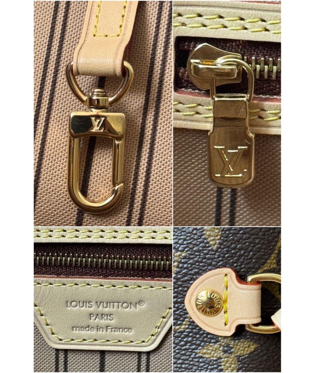 LOUIS VUITTON Коричневая сумка тоут из канвы, фото 7