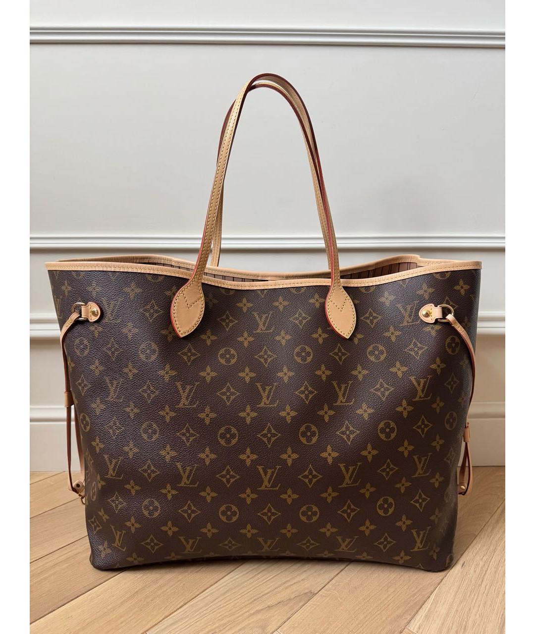 LOUIS VUITTON Коричневая сумка тоут из канвы, фото 9