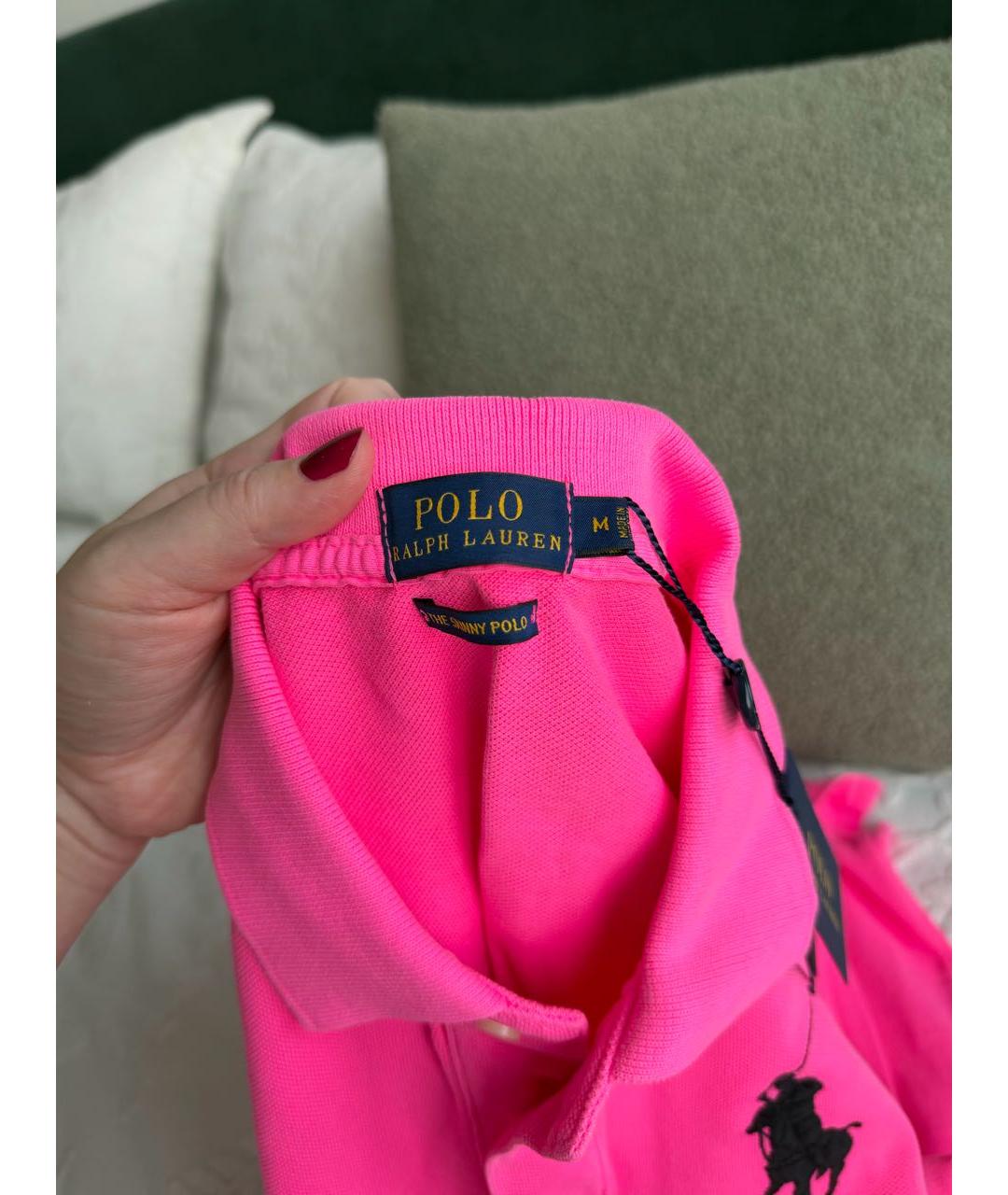 POLO RALPH LAUREN Розовая хлопковая футболка, фото 2