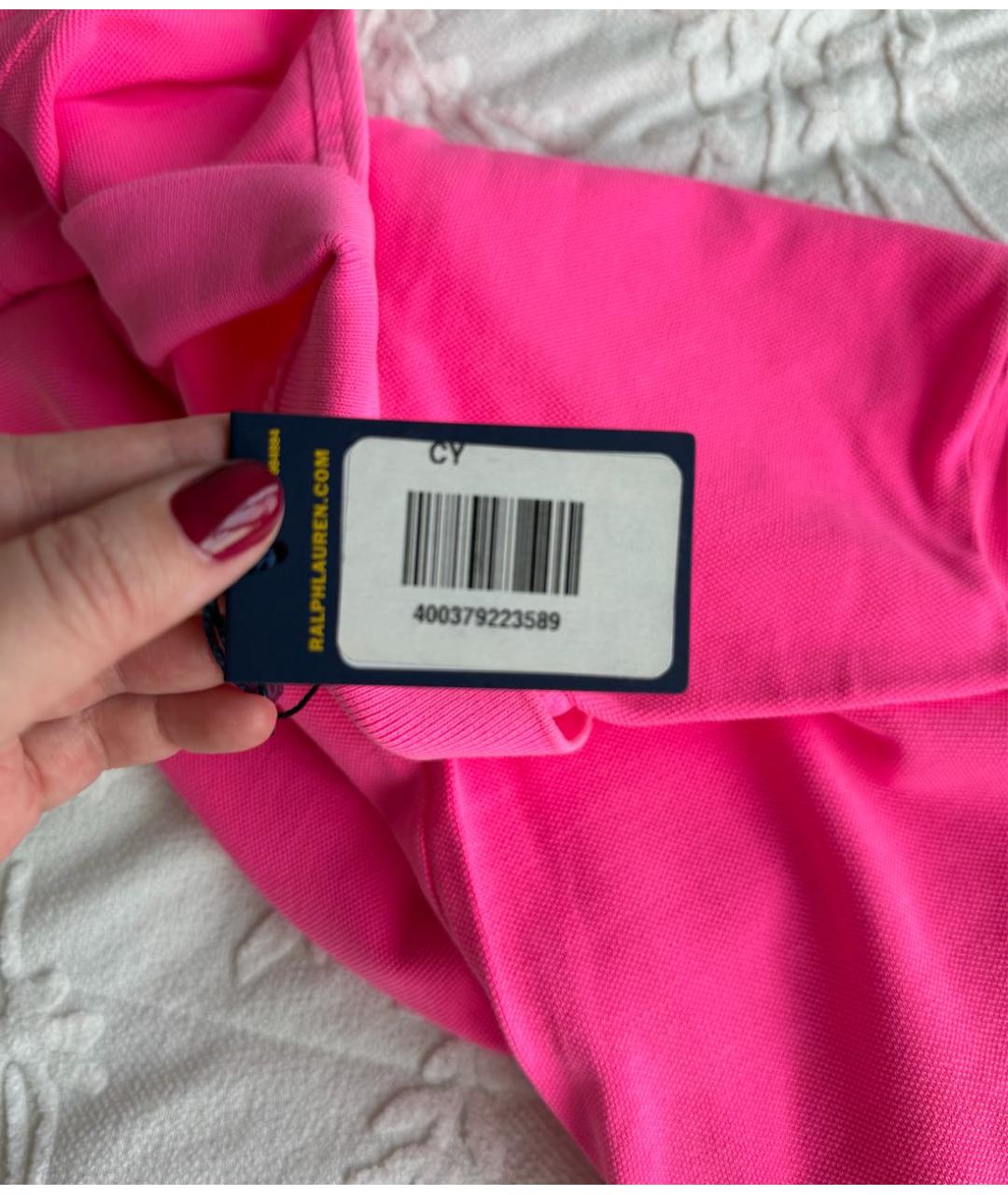 POLO RALPH LAUREN Розовая хлопковая футболка, фото 3