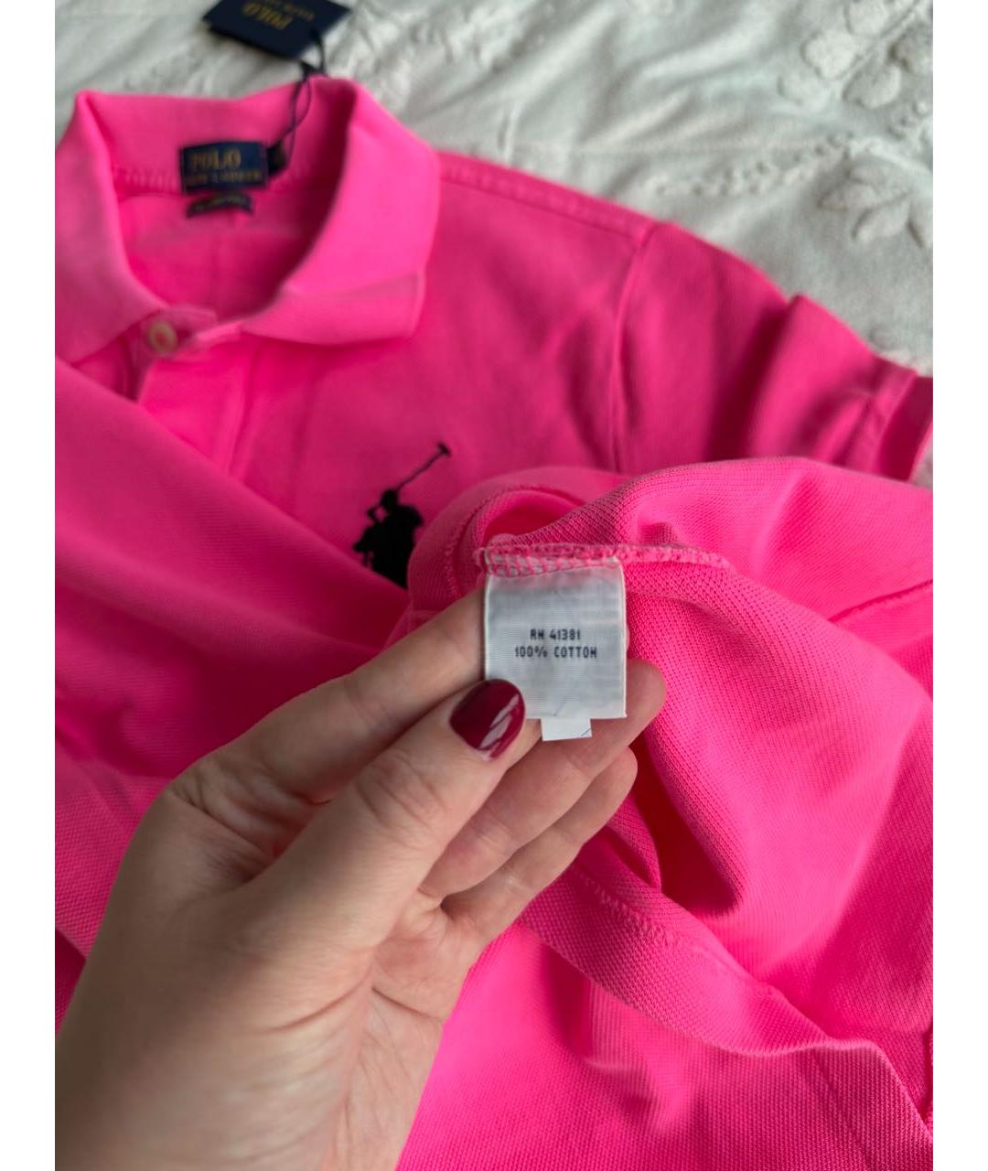 POLO RALPH LAUREN Розовая хлопковая футболка, фото 4