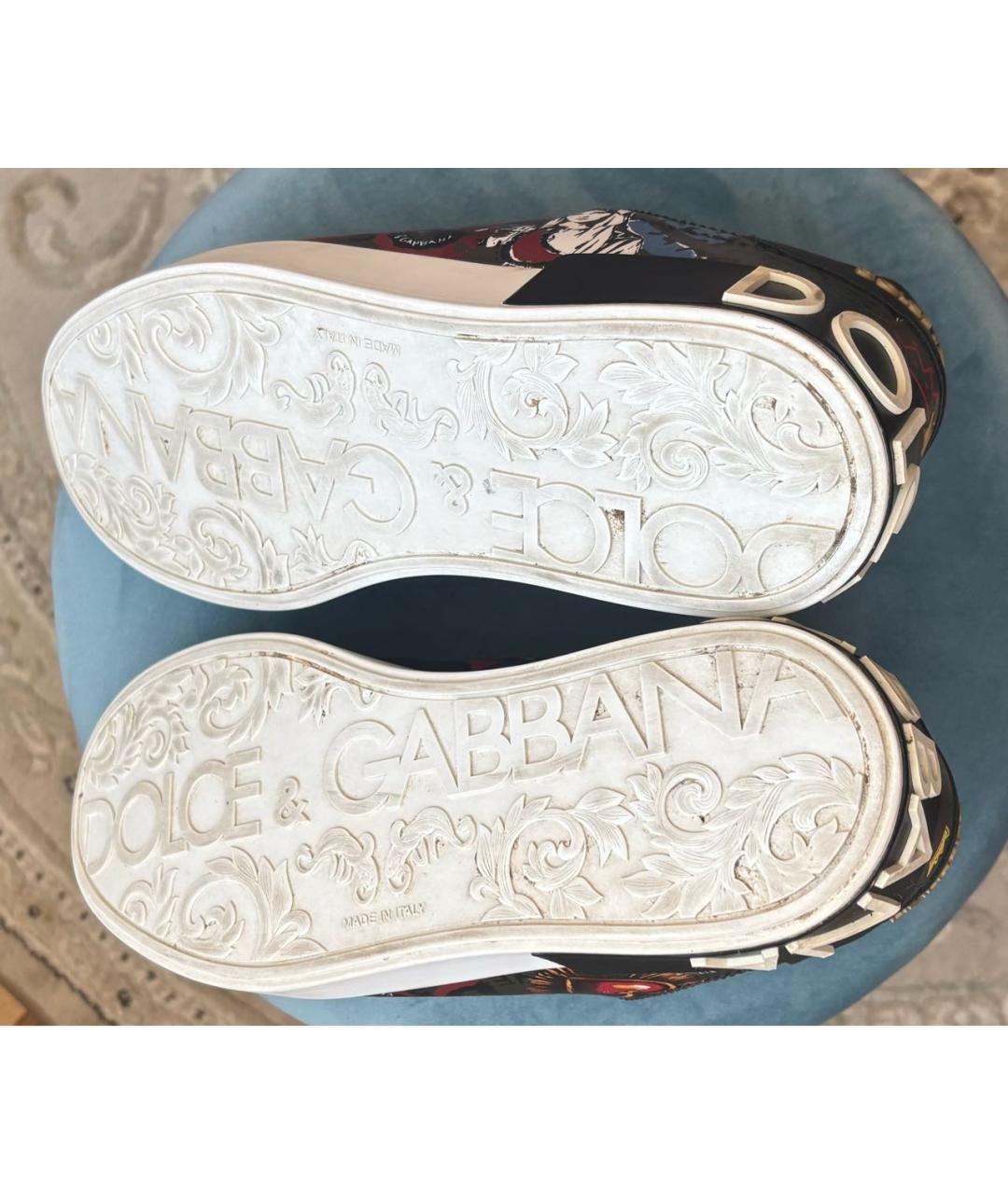 DOLCE&GABBANA Мульти кожаные низкие кроссовки / кеды, фото 7