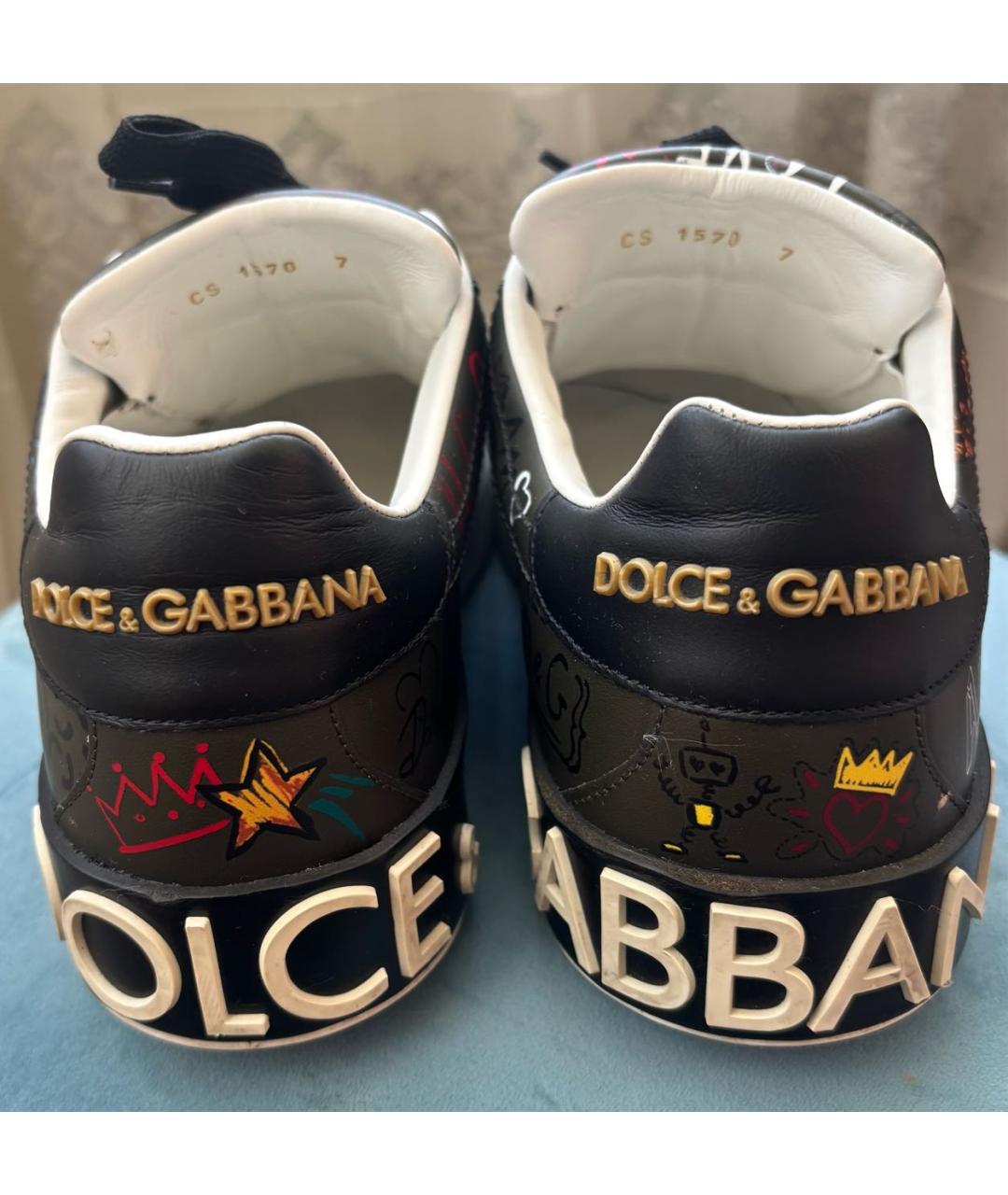 DOLCE&GABBANA Мульти кожаные низкие кроссовки / кеды, фото 4