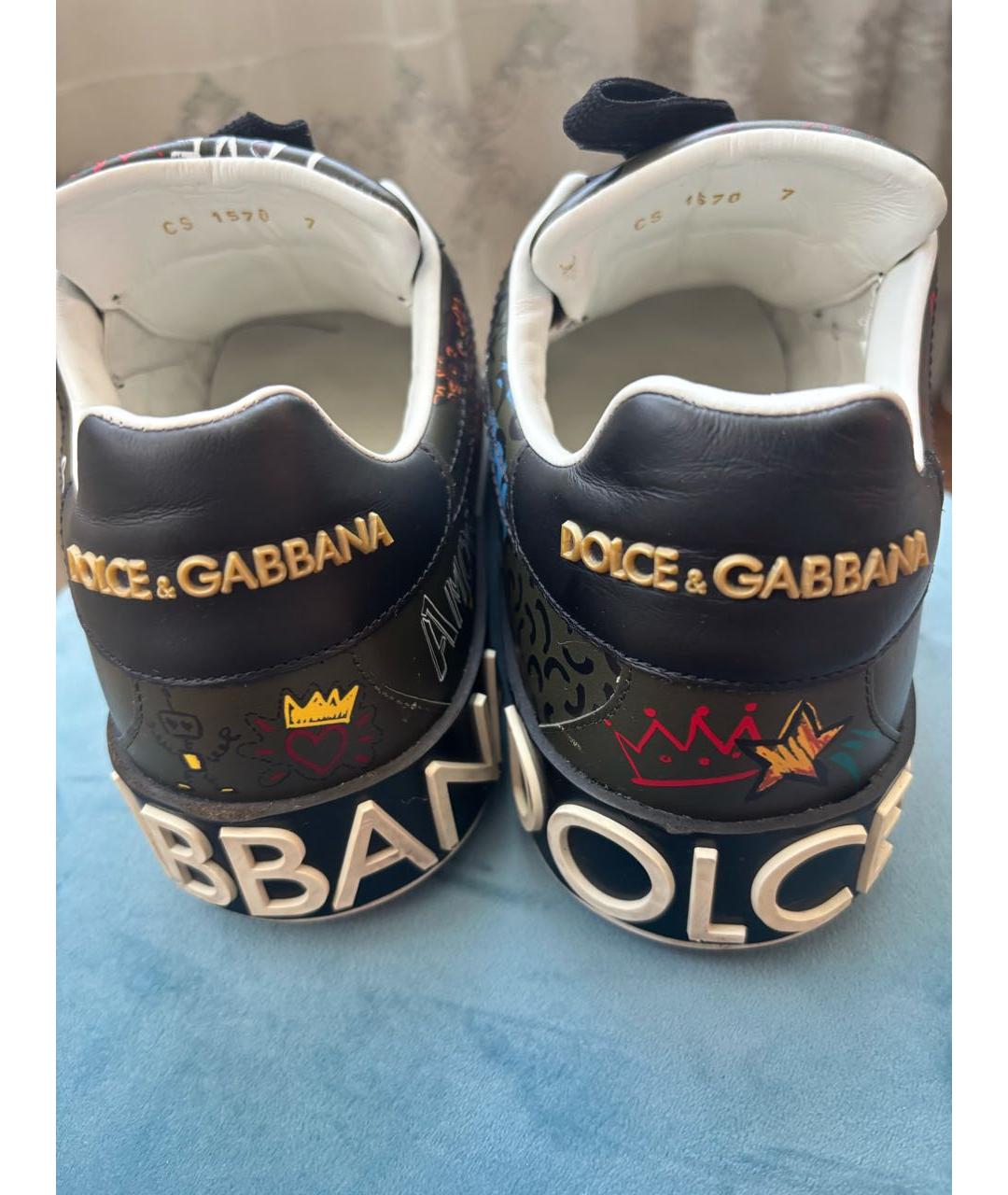 DOLCE&GABBANA Мульти кожаные низкие кроссовки / кеды, фото 8