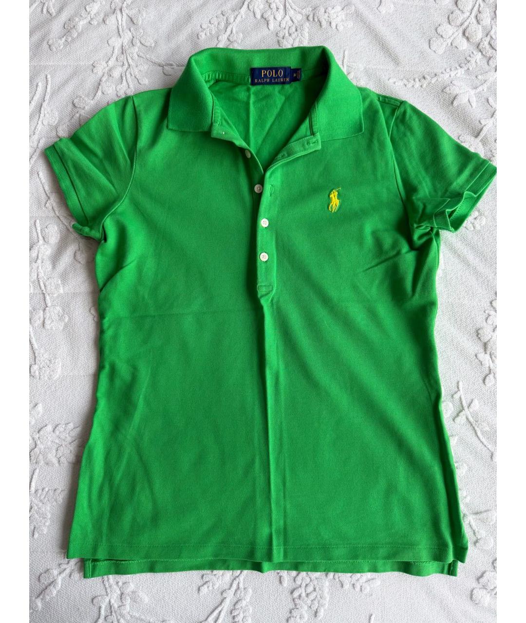 POLO RALPH LAUREN Зеленая хлопковая футболка, фото 5