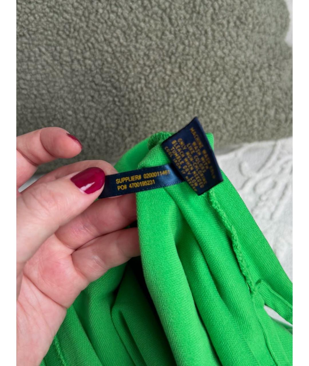 POLO RALPH LAUREN Зеленая хлопковая футболка, фото 4