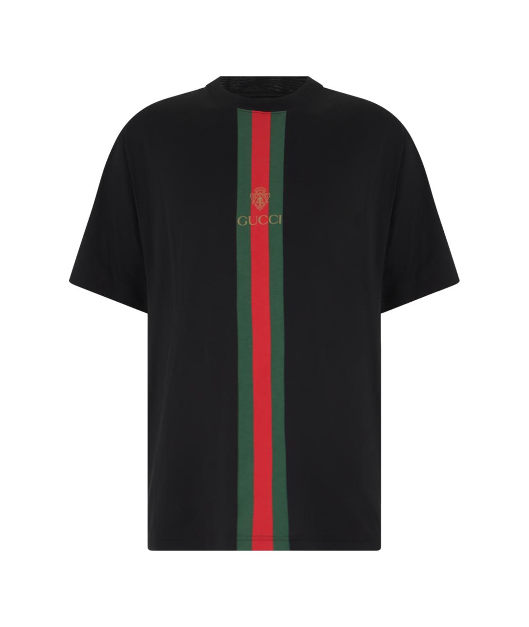 GUCCI Черная хлопковая футболка, фото 1