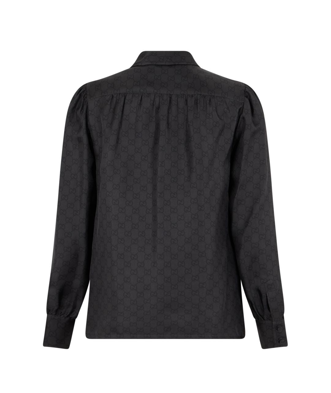 GUCCI Черная шелковая рубашка, фото 2