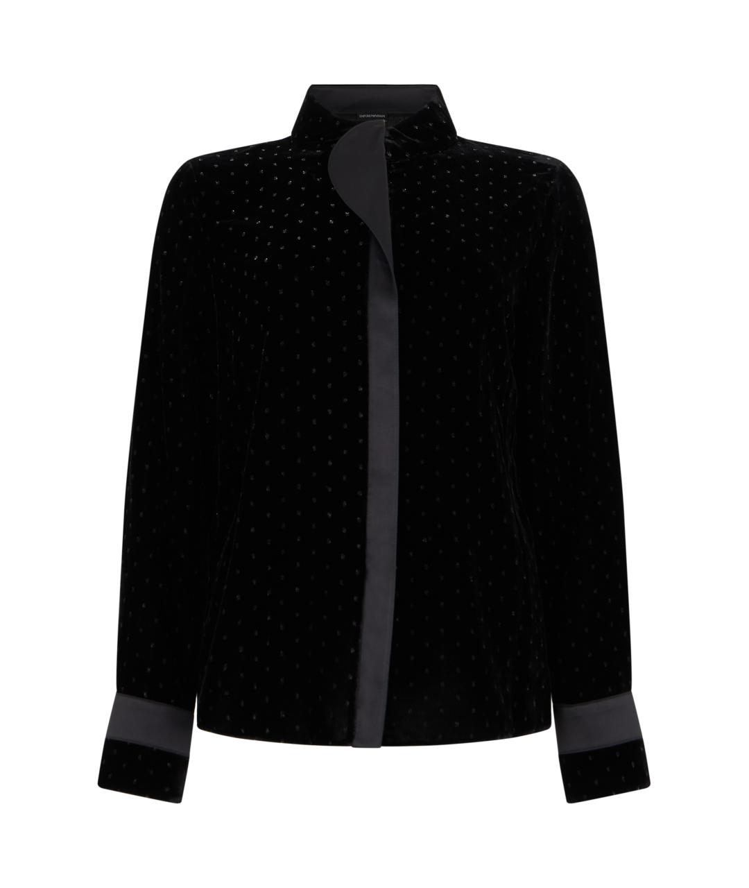 EMPORIO ARMANI Черная вискозная рубашка, фото 1