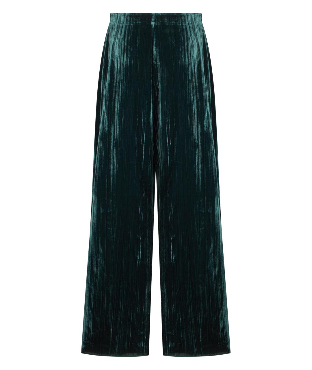 EMPORIO ARMANI Зеленые вискозные брюки широкие, фото 1