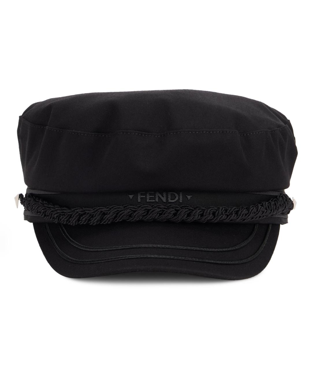 FENDI Черная хлопковая кепка, фото 2