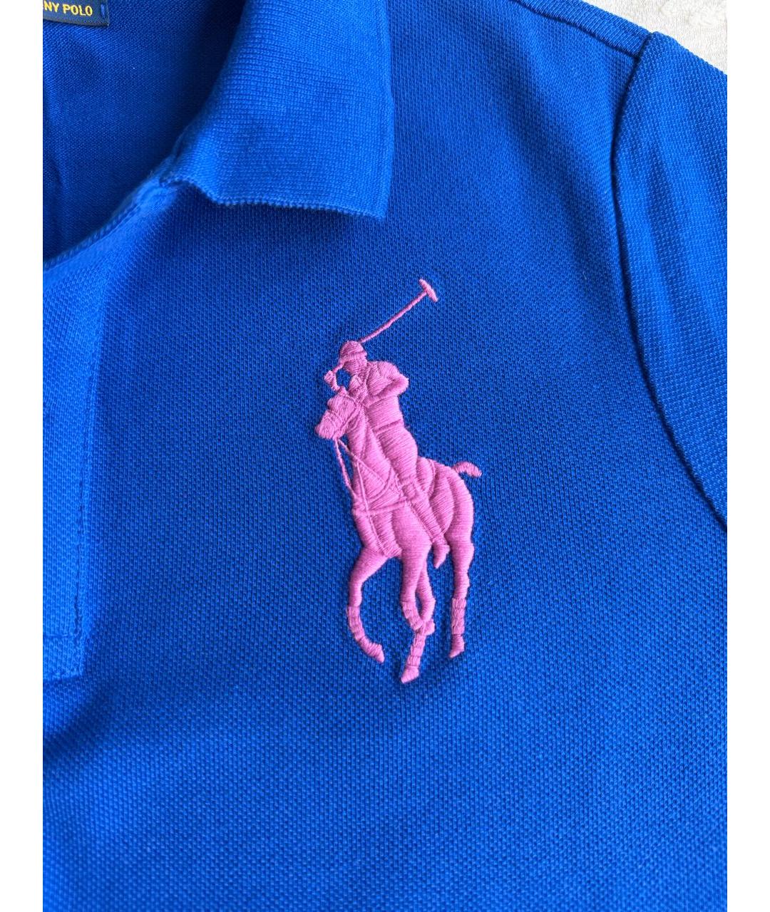 POLO RALPH LAUREN Синяя хлопковая футболка, фото 2