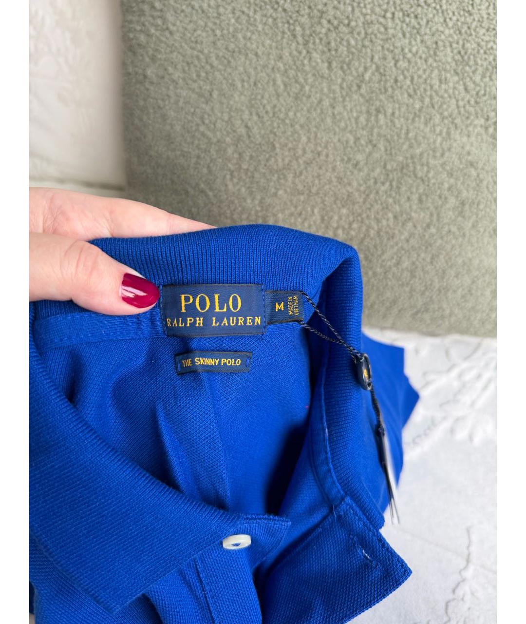 POLO RALPH LAUREN Синяя хлопковая футболка, фото 3