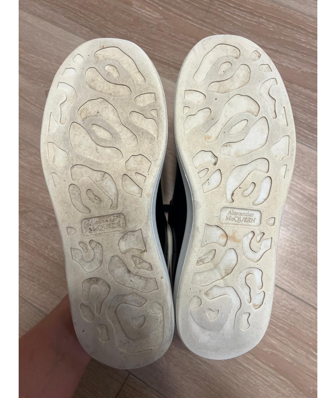 ALEXANDER MCQUEEN Черные кожаные низкие кроссовки / кеды, фото 5