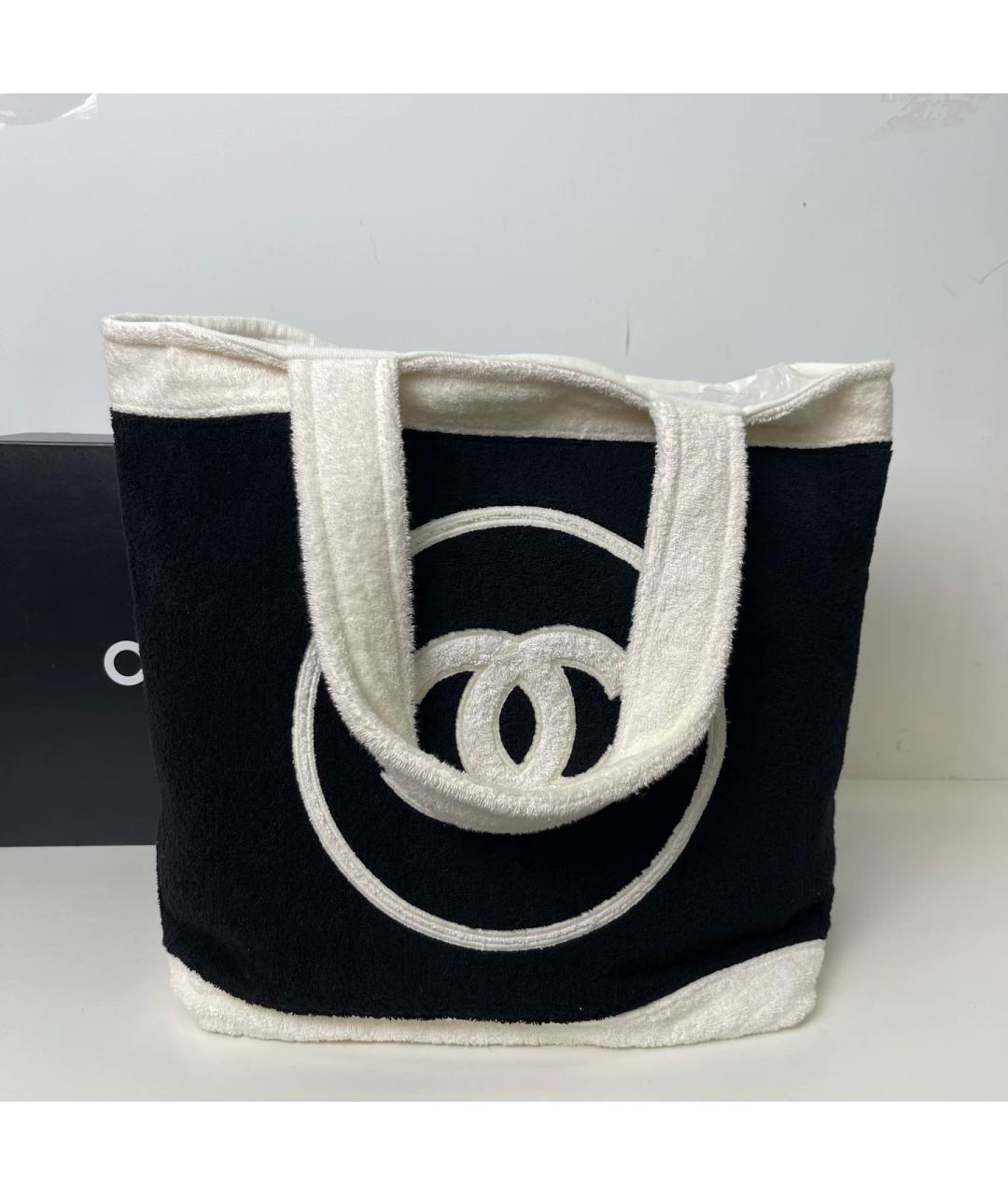 CHANEL Черная тканевая пляжная сумка, фото 10