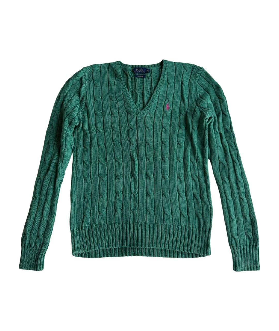 POLO RALPH LAUREN Зеленый хлопковый джемпер / свитер, фото 1