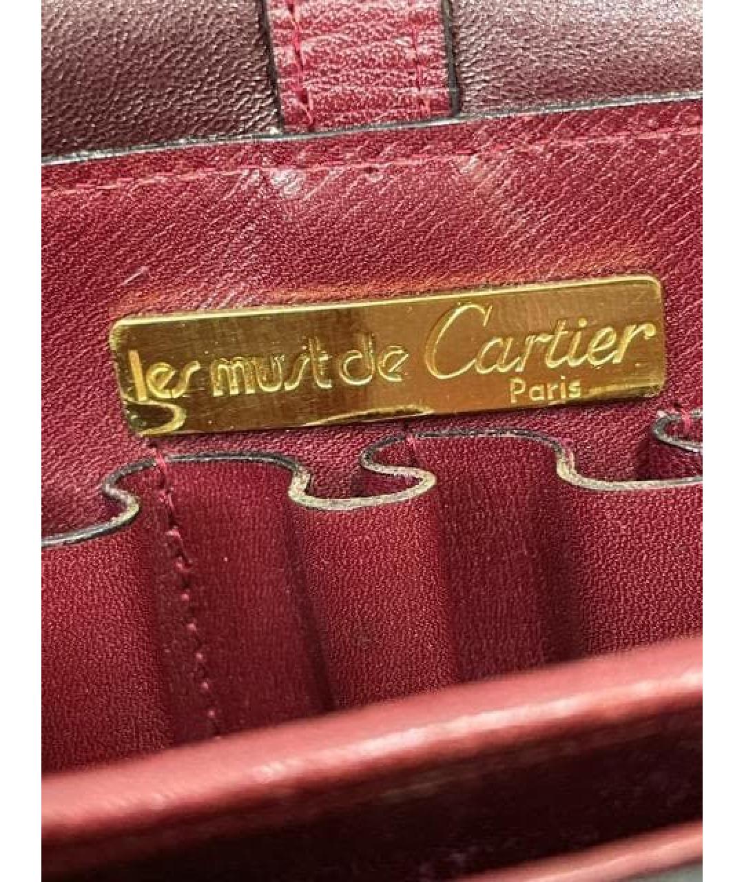 CARTIER Бордовая кожаная сумка через плечо, фото 8