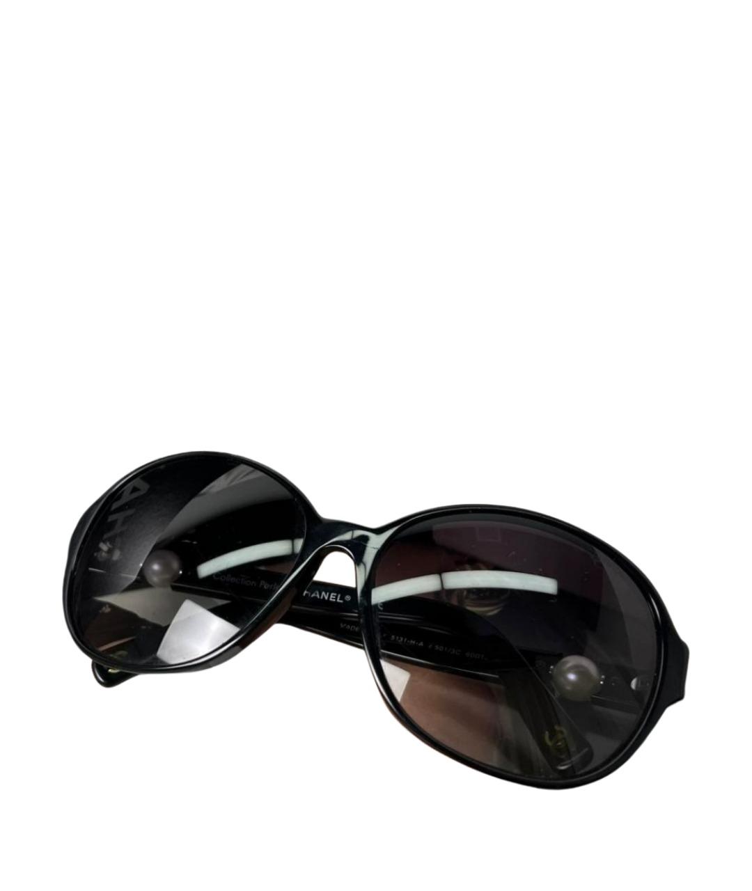 CHANEL Черные пластиковые солнцезащитные очки, фото 1