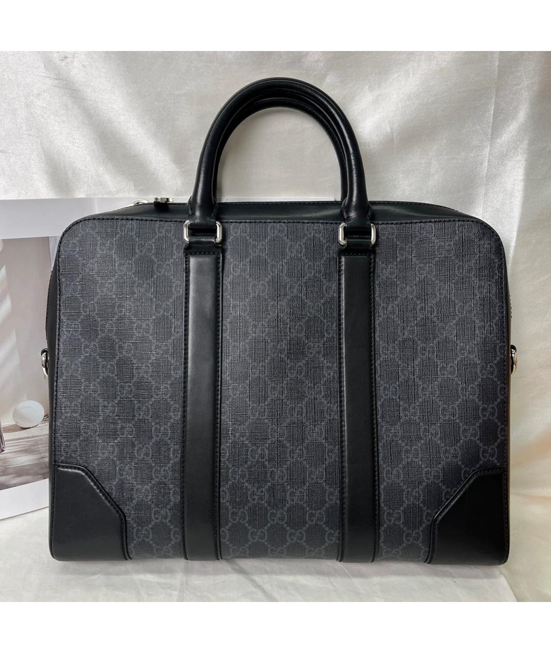 GUCCI Серый жаккардовый портфель, фото 2