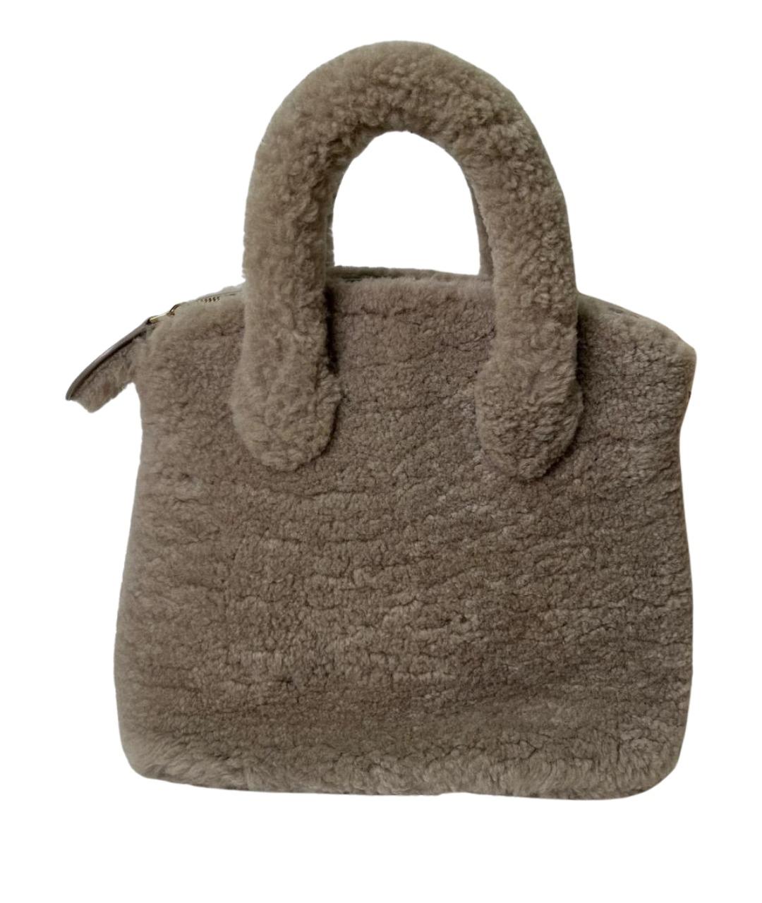 LOUIS VUITTON Бежевая шерстяная сумка с короткими ручками, фото 1