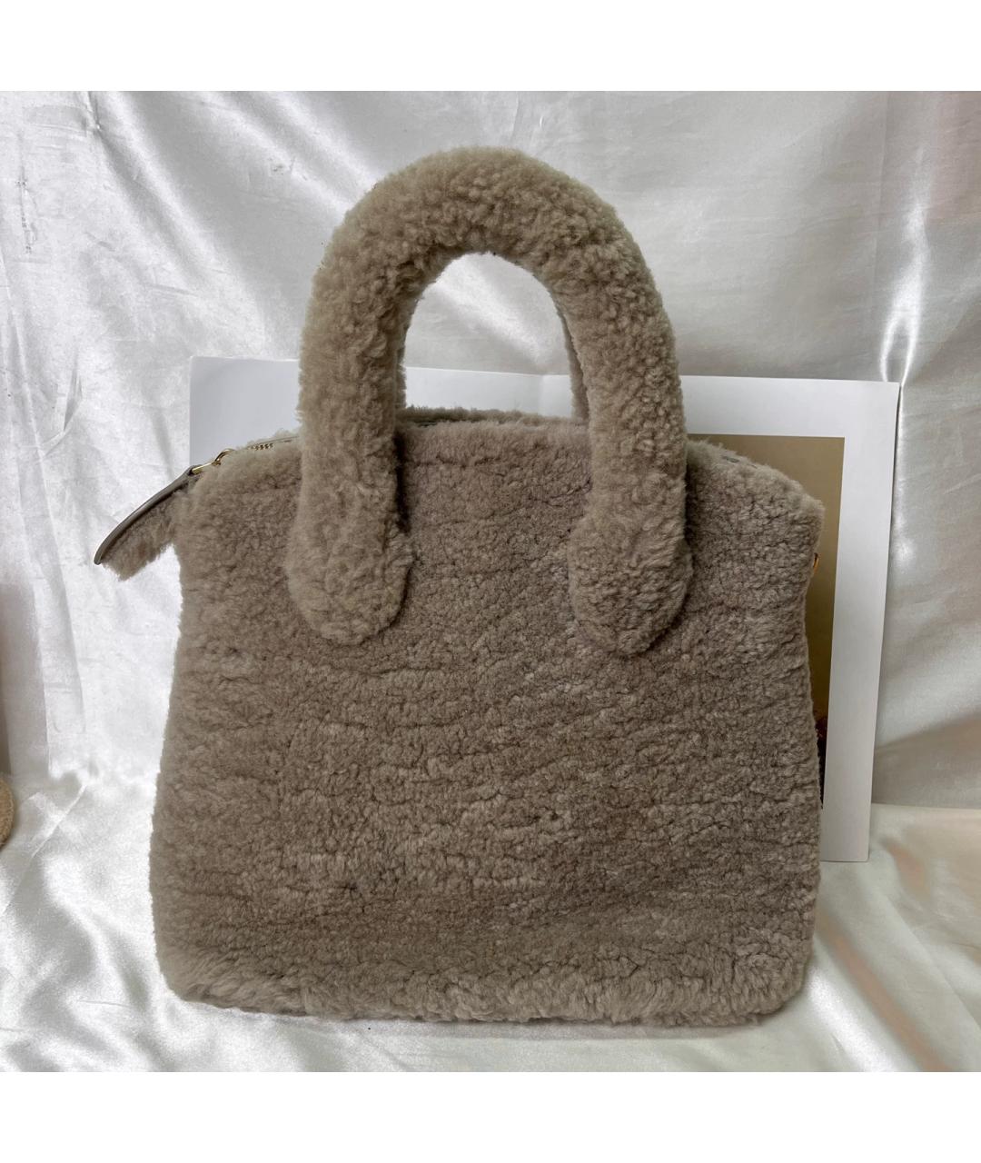 LOUIS VUITTON Бежевая шерстяная сумка с короткими ручками, фото 7