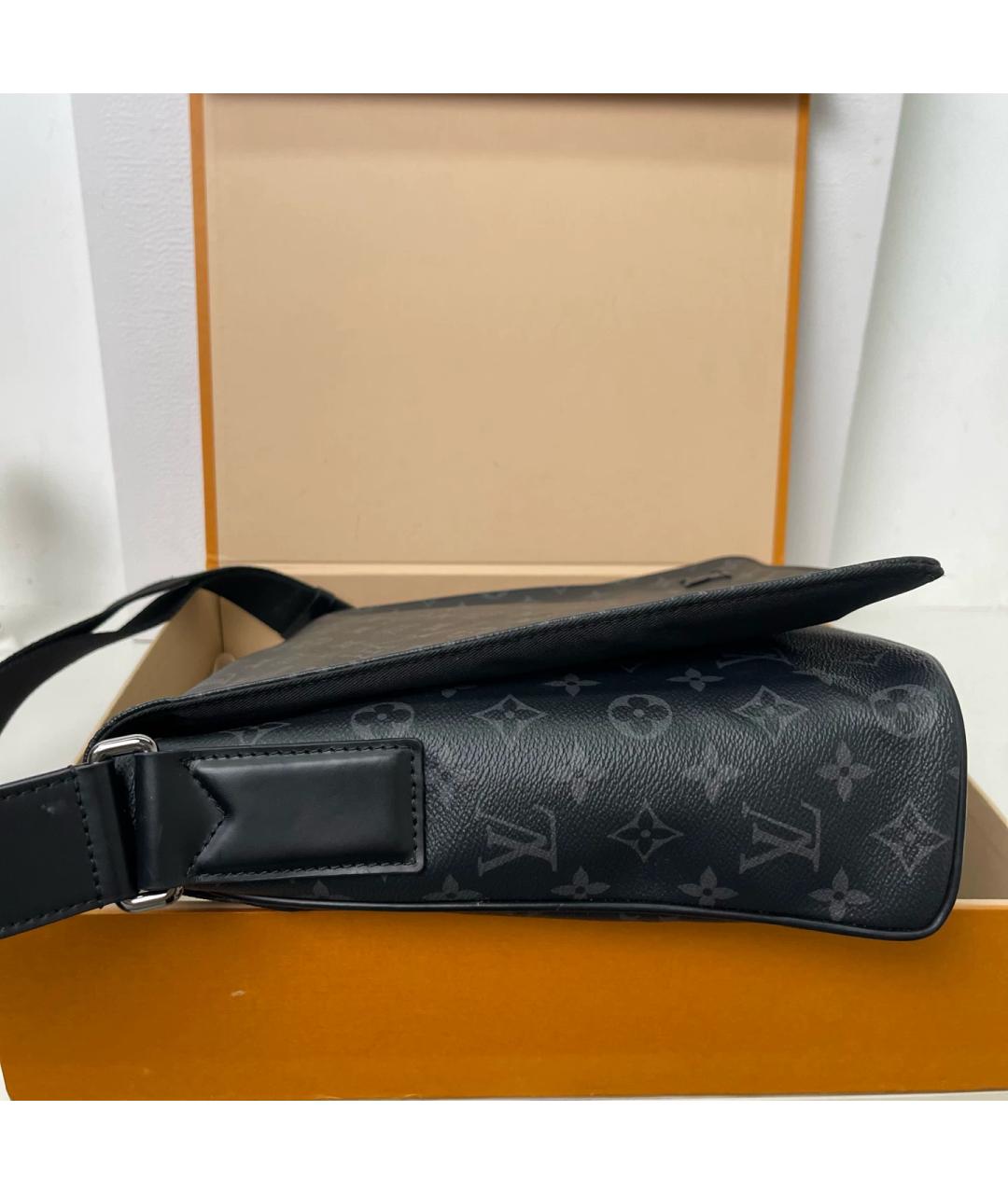 LOUIS VUITTON Черная сумка на плечо из канвы, фото 4