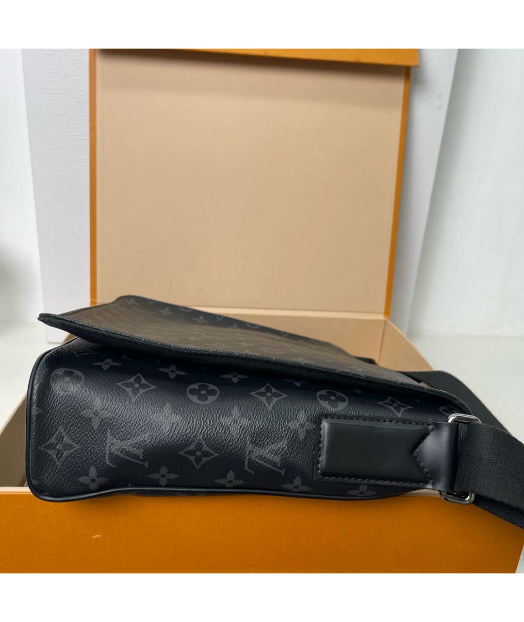 LOUIS VUITTON Черная сумка на плечо из канвы, фото 6