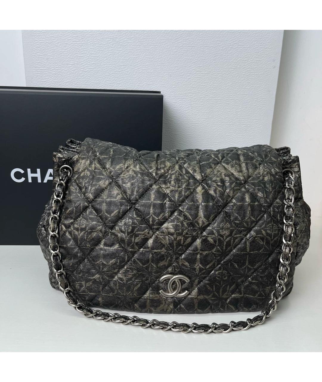CHANEL Серая кожаная сумка через плечо, фото 10