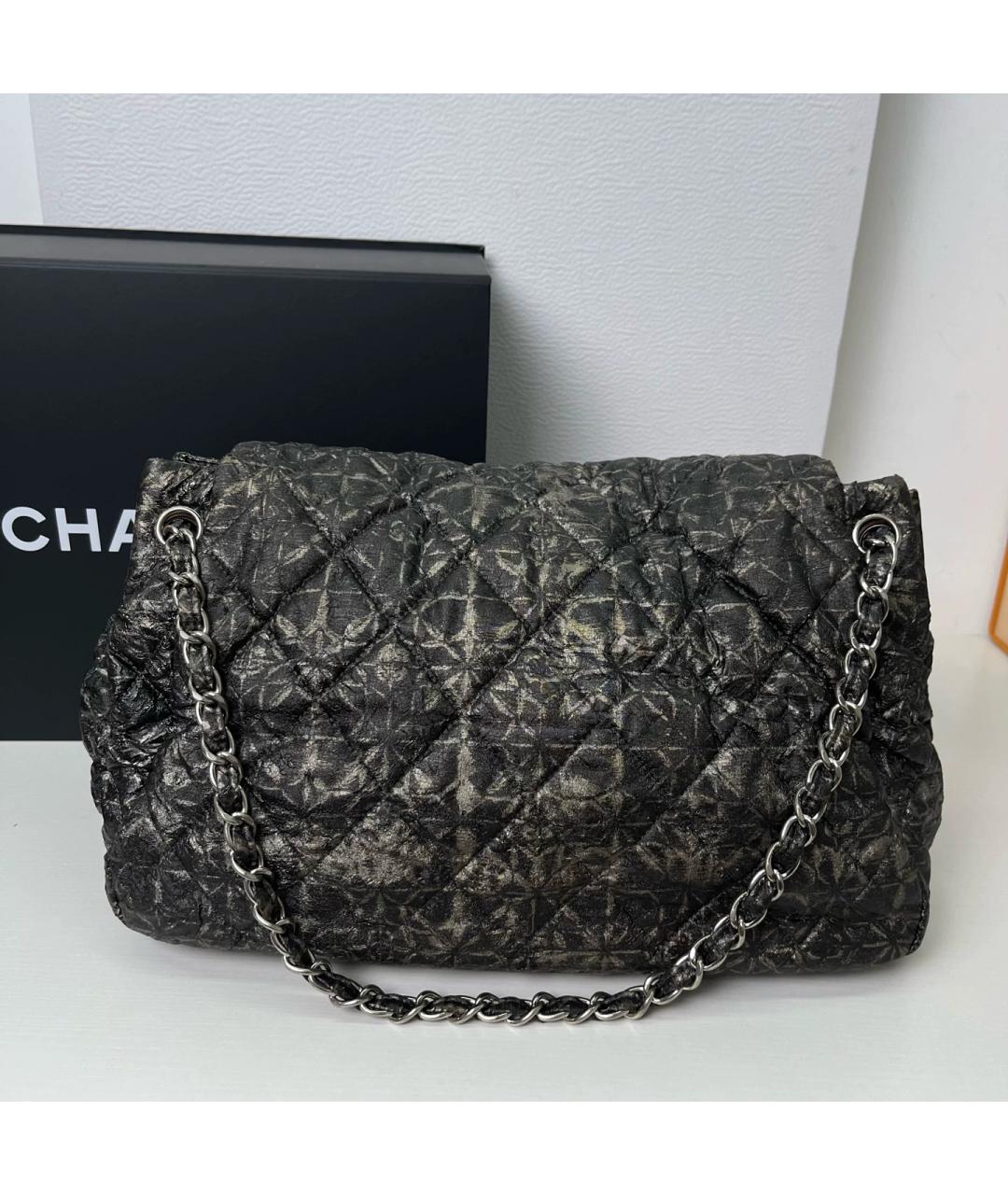 CHANEL Серая кожаная сумка через плечо, фото 3