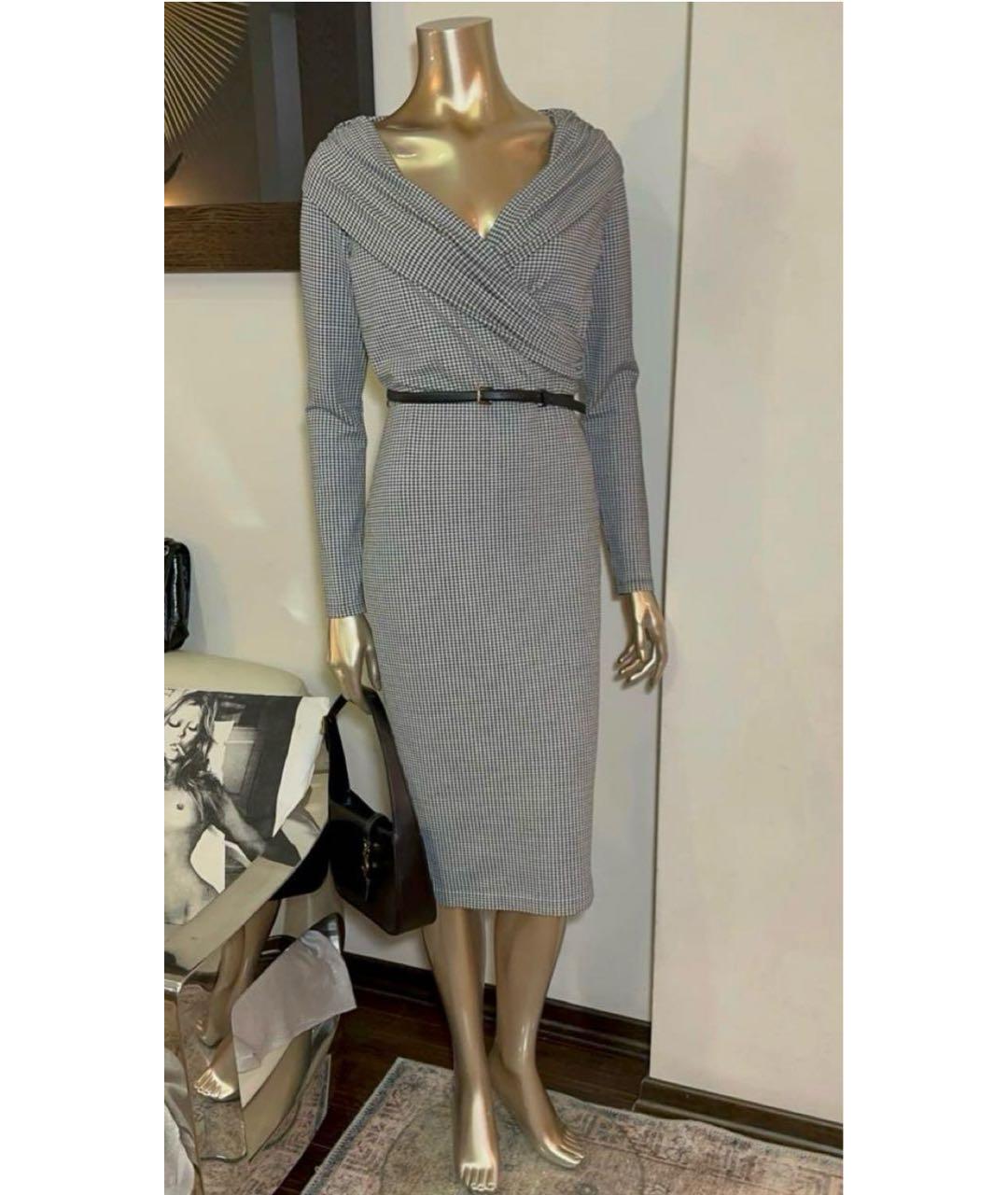 MAX MARA Серое хлопковое повседневное платье, фото 5