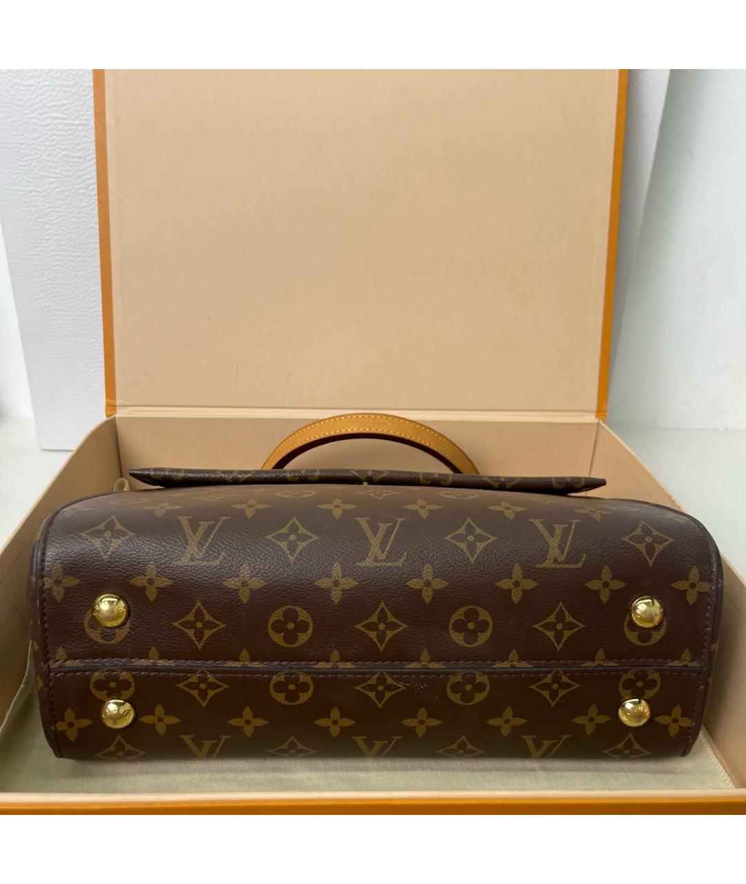 LOUIS VUITTON Коричневая сумка с короткими ручками из канвы, фото 6