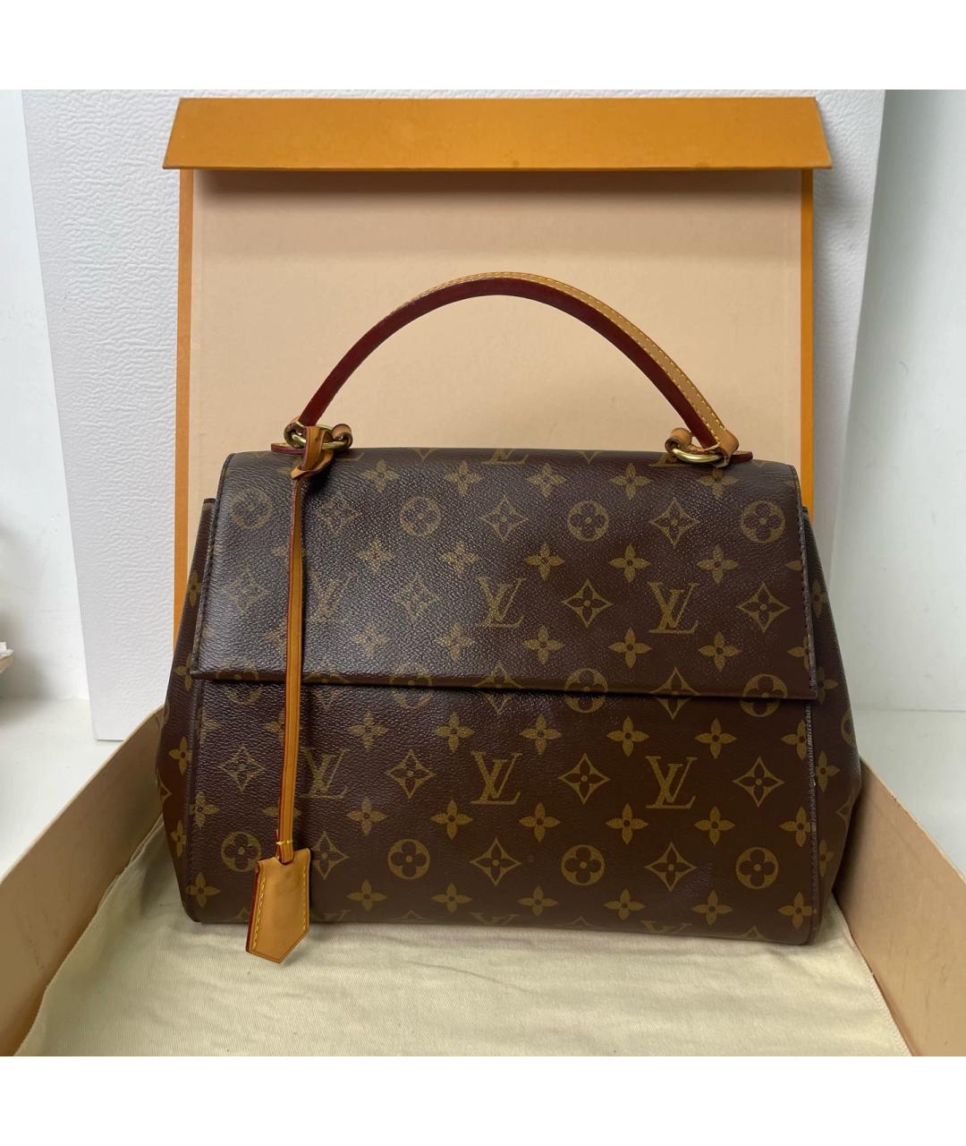 LOUIS VUITTON Коричневая сумка с короткими ручками из канвы, фото 10
