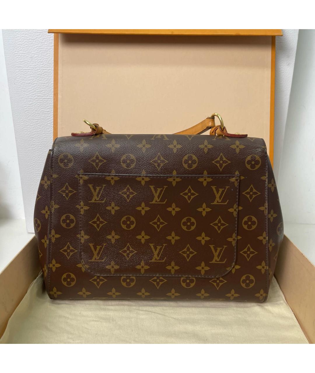 LOUIS VUITTON Коричневая сумка с короткими ручками из канвы, фото 3