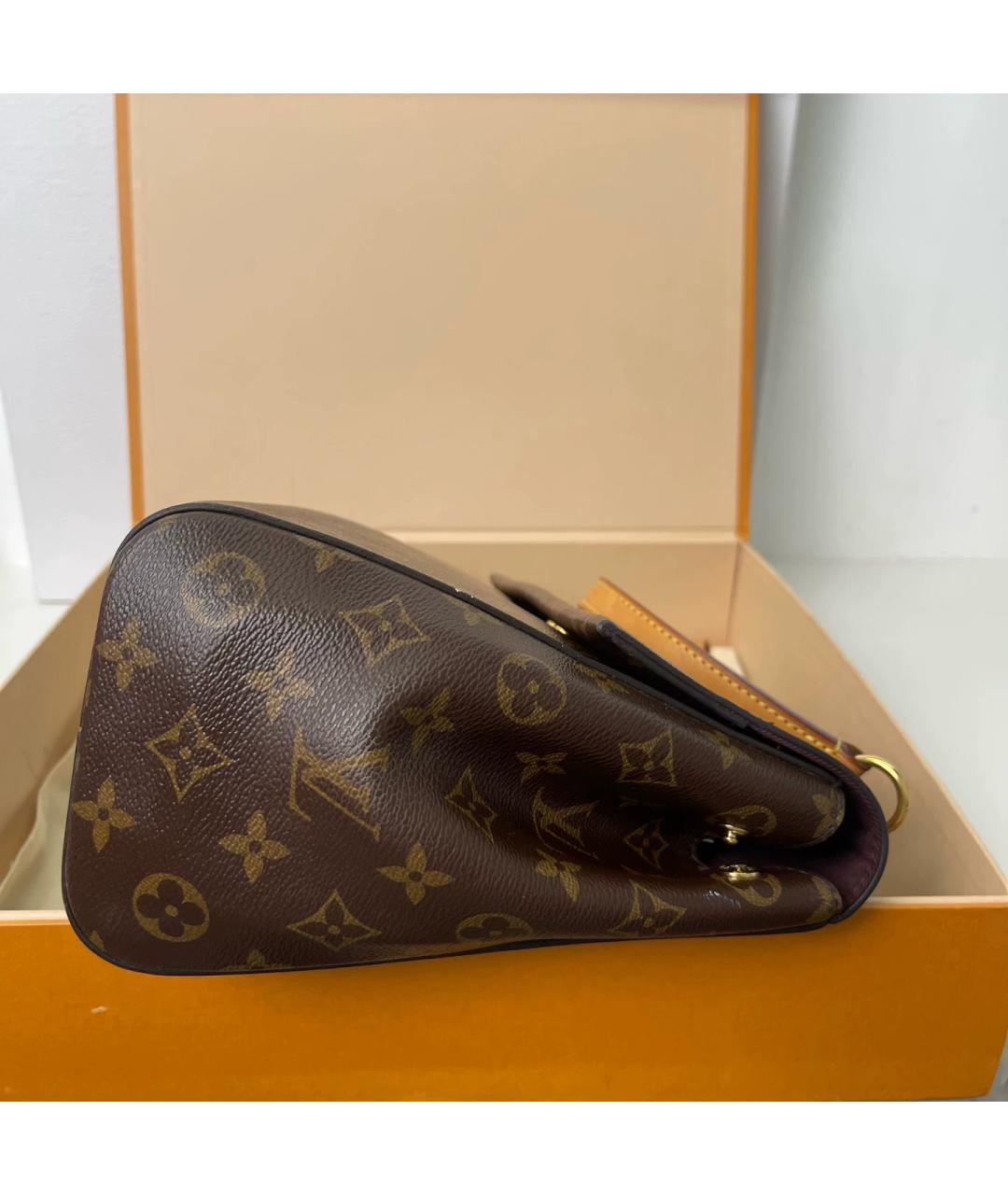LOUIS VUITTON Коричневая сумка с короткими ручками из канвы, фото 7