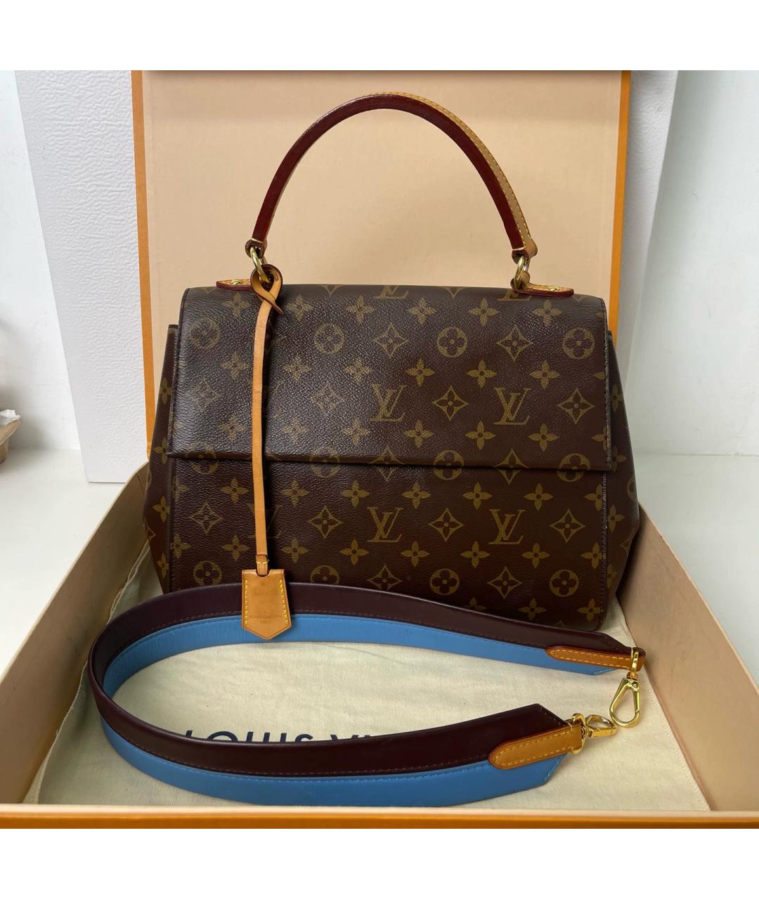 LOUIS VUITTON Коричневая сумка с короткими ручками из канвы, фото 2