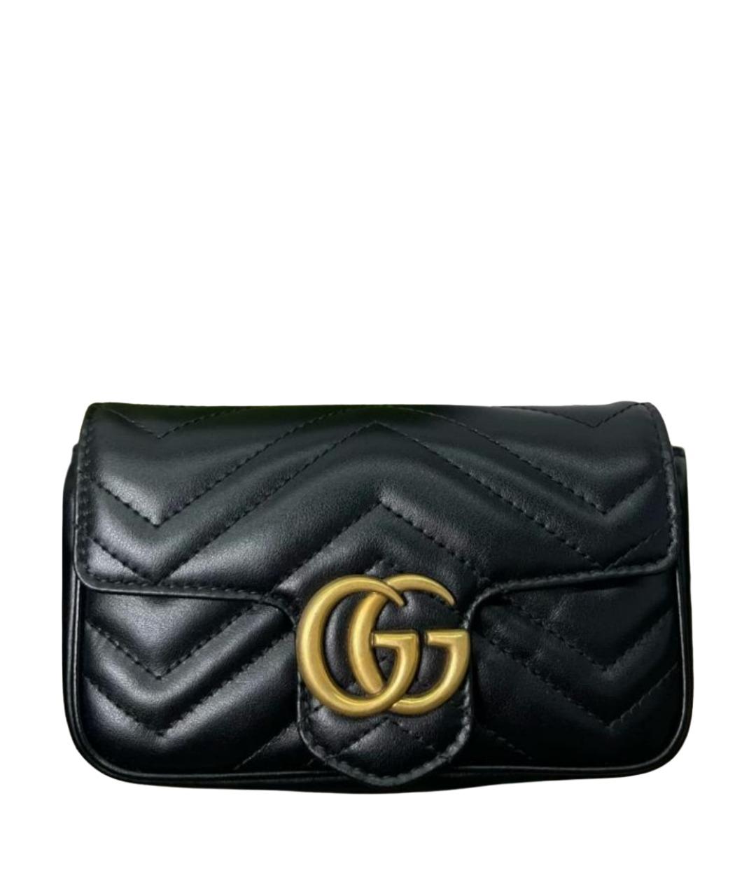 GUCCI Черная кожаная сумка через плечо, фото 1