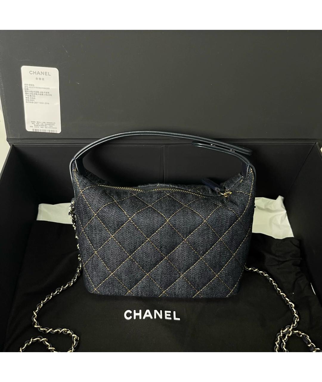 CHANEL Синяя деним сумка через плечо, фото 3