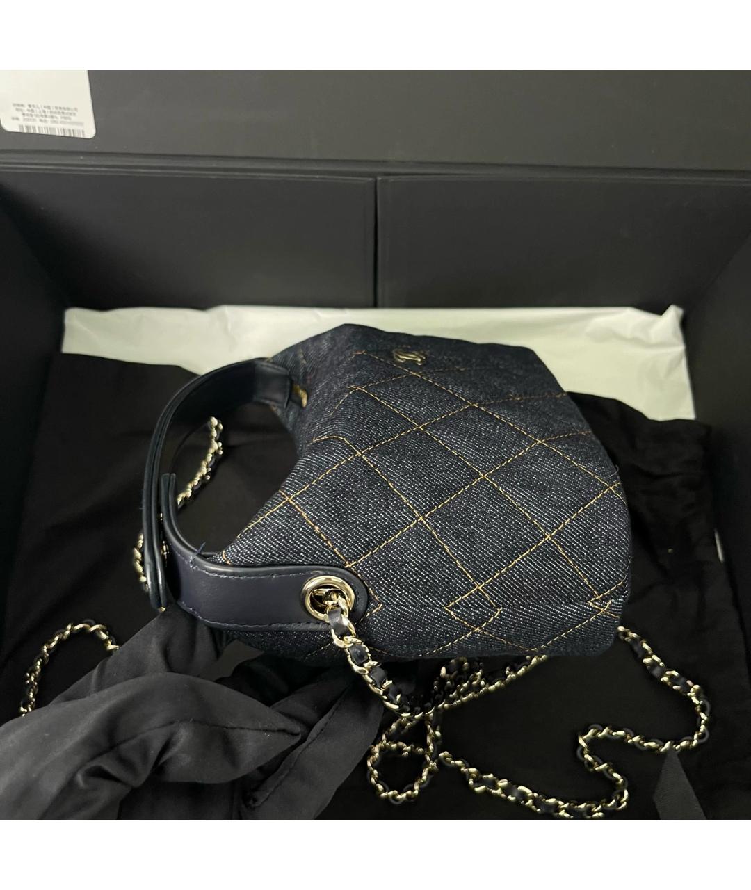 CHANEL Синяя деним сумка через плечо, фото 4