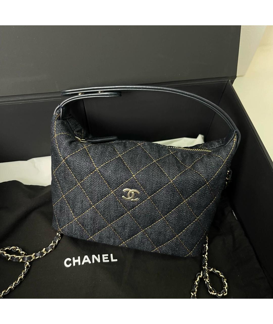 CHANEL Синяя деним сумка через плечо, фото 6