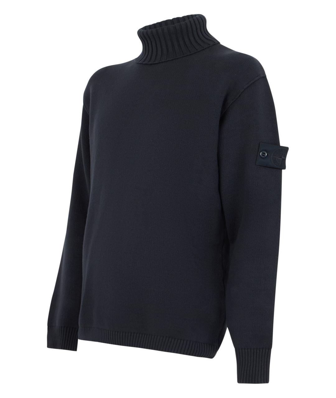 STONE ISLAND Синяя синтетическая водолазка, фото 3